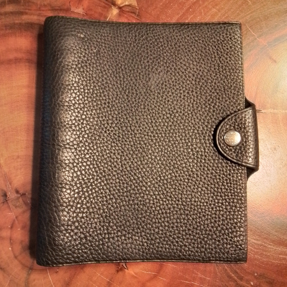 Hermes Ulysse PM Mini Notebook Cover In Togo Calfskin Leather Noir - Picture 3 of 16